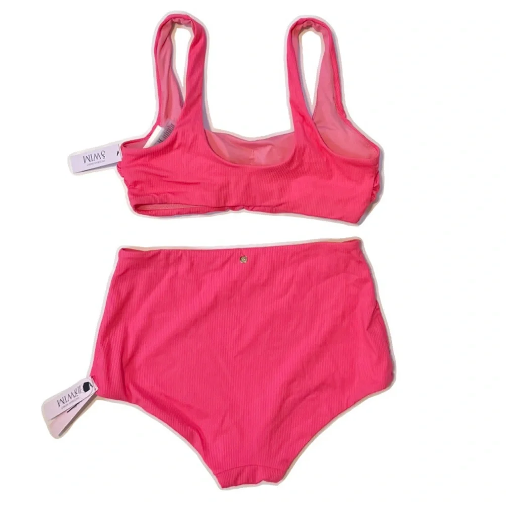 Victoria's Secret Coral Blaze Ribbed Bikini Swim Set Small